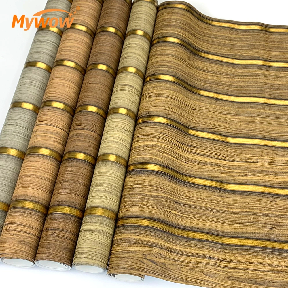 2023 Gold Foil Wall Paper Waterproof Living Room Wholesale Home Decor Embossing 3D Interior Vinyl Metallic Wallpaper